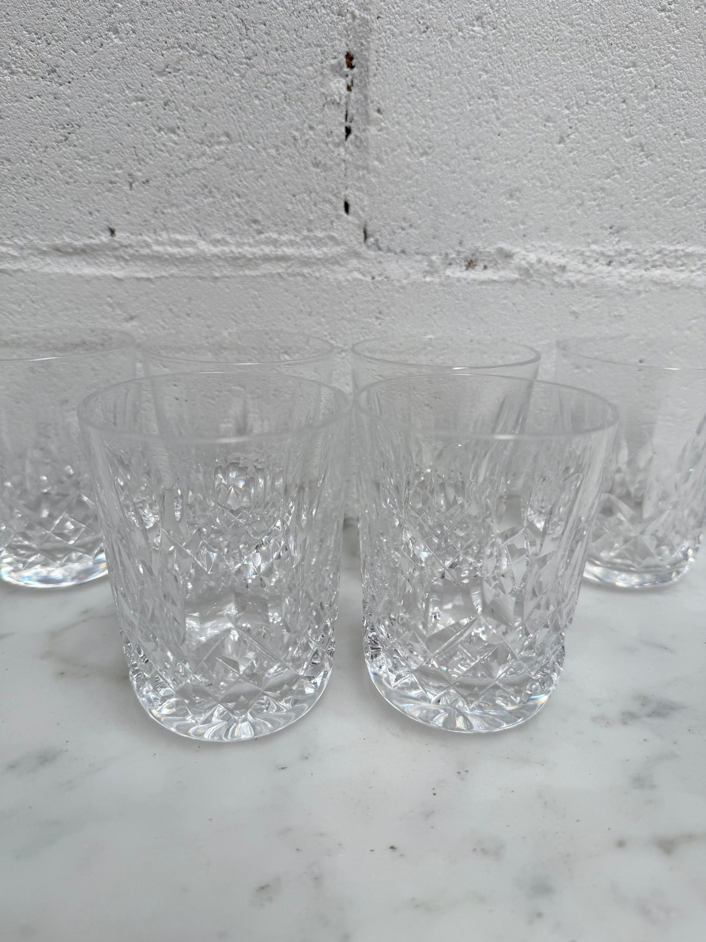 Vintage Set of Six Waterford Crystal Tumblers Lismore Pattern