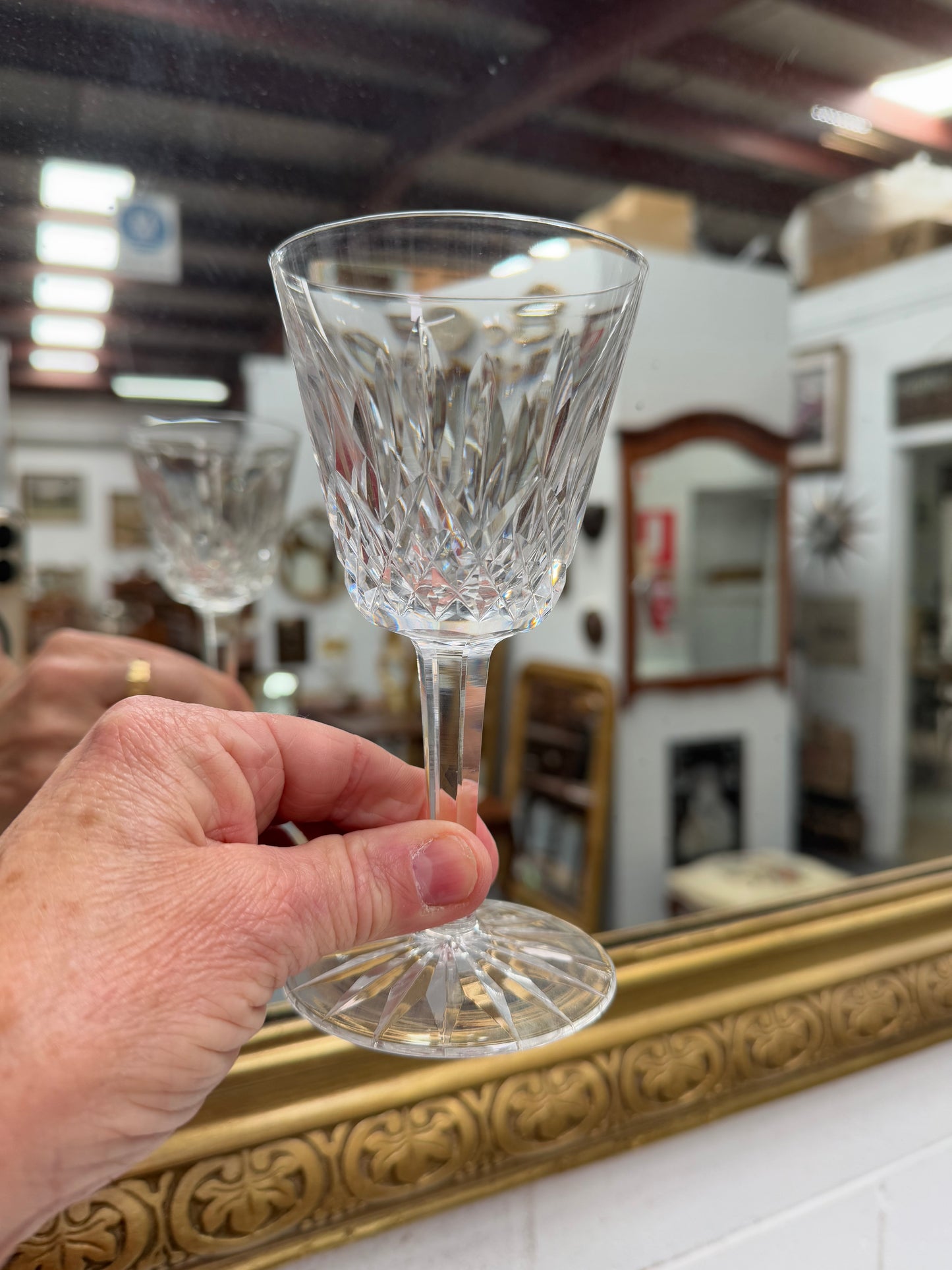 Set of Four Vintage Waterford Crystal Wine Glasses With Lismore Pattern