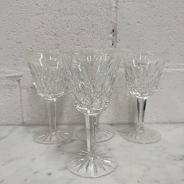 Set of Four Vintage Waterford Crystal Wine Glasses With Lismore Pattern