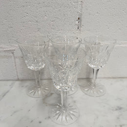 Set of Four Vintage Waterford Crystal Wine Glasses With Lismore Pattern