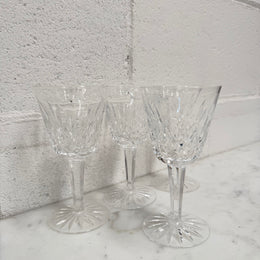 Set of Four Vintage Waterford Crystal Wine Glasses With Lismore Pattern