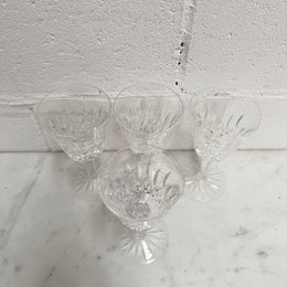 Set of Four Vintage Waterford Crystal Wine Glasses With Lismore Pattern