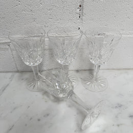 Set of Four Vintage Waterford Crystal Wine Glasses With Lismore Pattern
