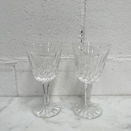 Set of Two Classic Vintage Waterford Crystal Goblets Lismore Pattern