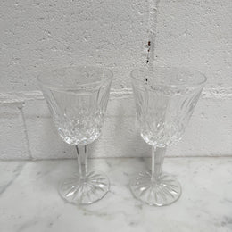 Set of Two Classic Vintage Waterford Crystal Goblets Lismore Pattern