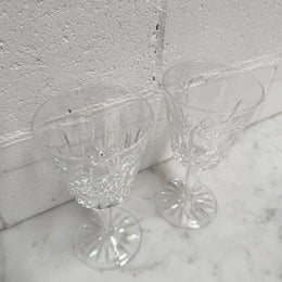 Set of Two Classic Vintage Waterford Crystal Goblets Lismore Pattern
