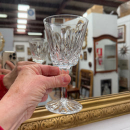 Set of Two Classic Vintage Waterford Crystal Goblets Lismore Pattern