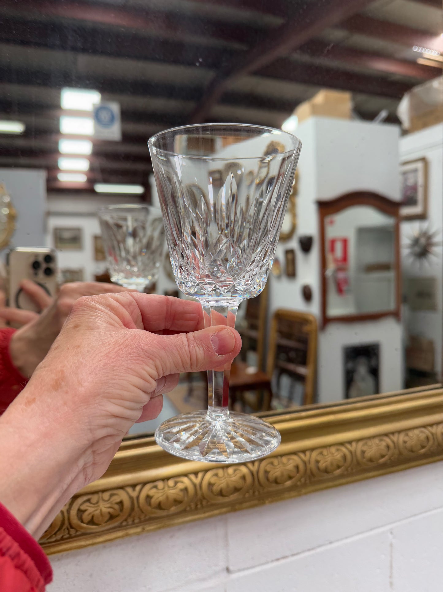 Set of Two Classic Vintage Waterford Crystal Goblets Lismore Pattern