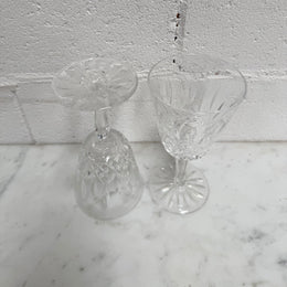 Set of Two Classic Vintage Waterford Crystal Goblets Lismore Pattern