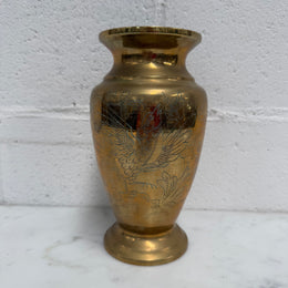 Vintage Bronze Incised Vase