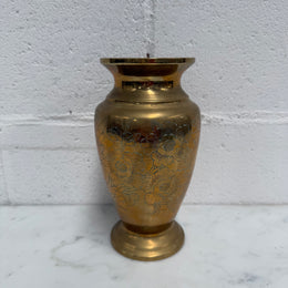 Vintage Bronze Incised Vase