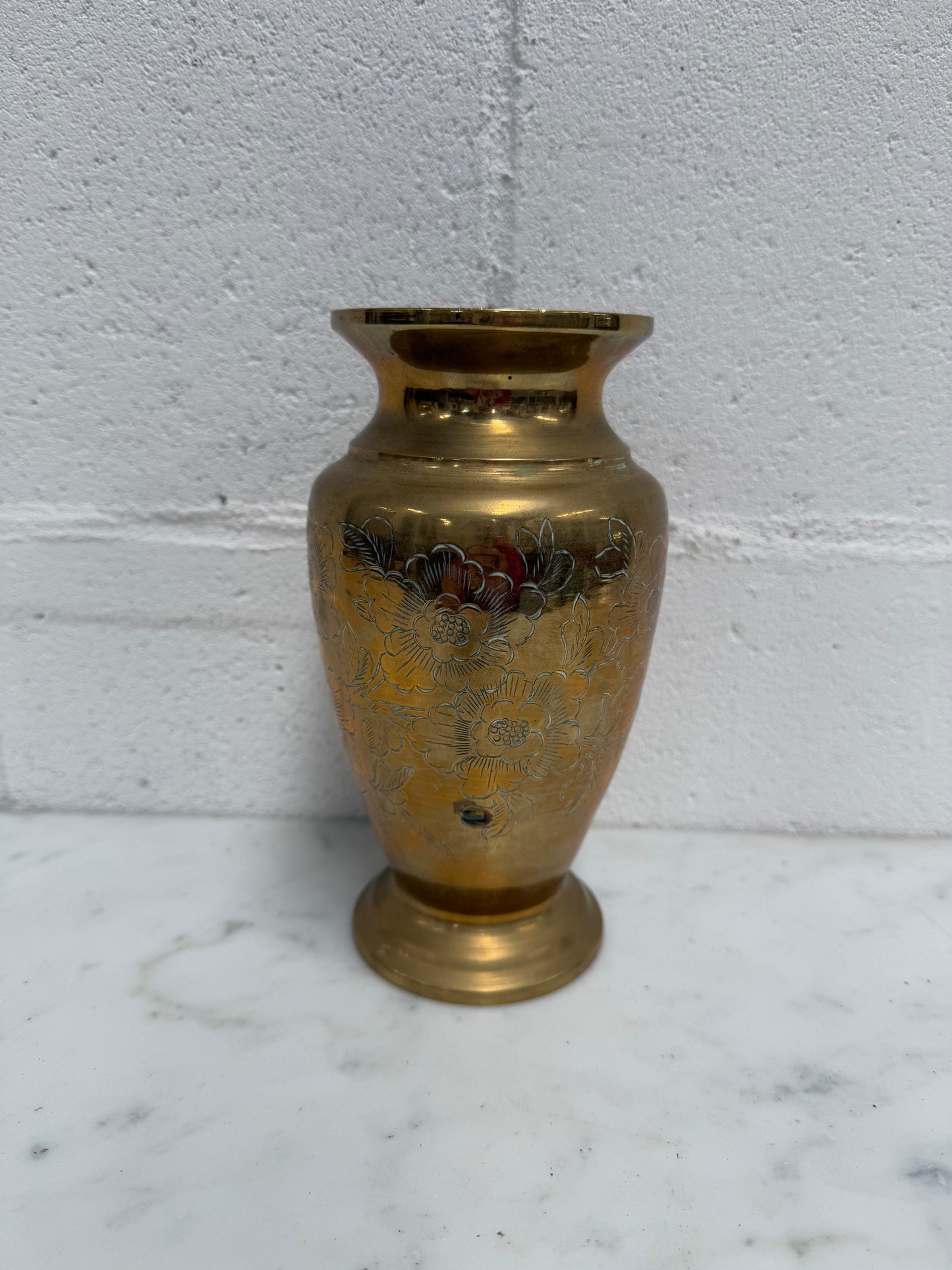 Vintage Bronze Incised Vase