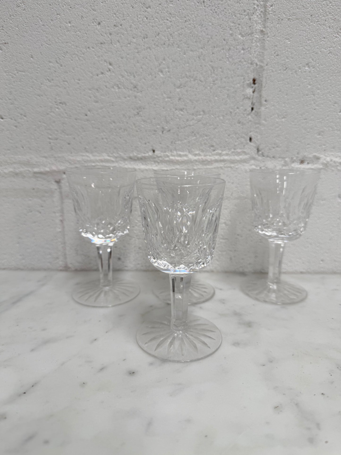 Set of 4 Vintage Waterford Crystal Sherry/Port Glasses Lismore Pattern