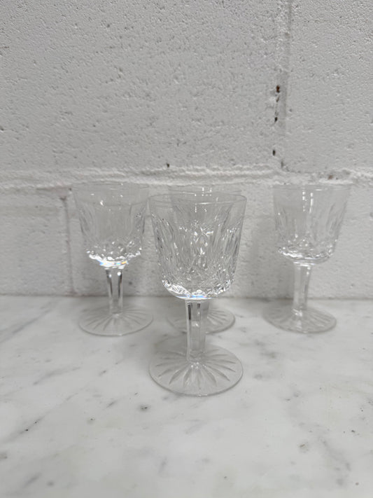 Set of 4 Vintage Waterford Crystal Sherry/Port Glasses Lismore Pattern
