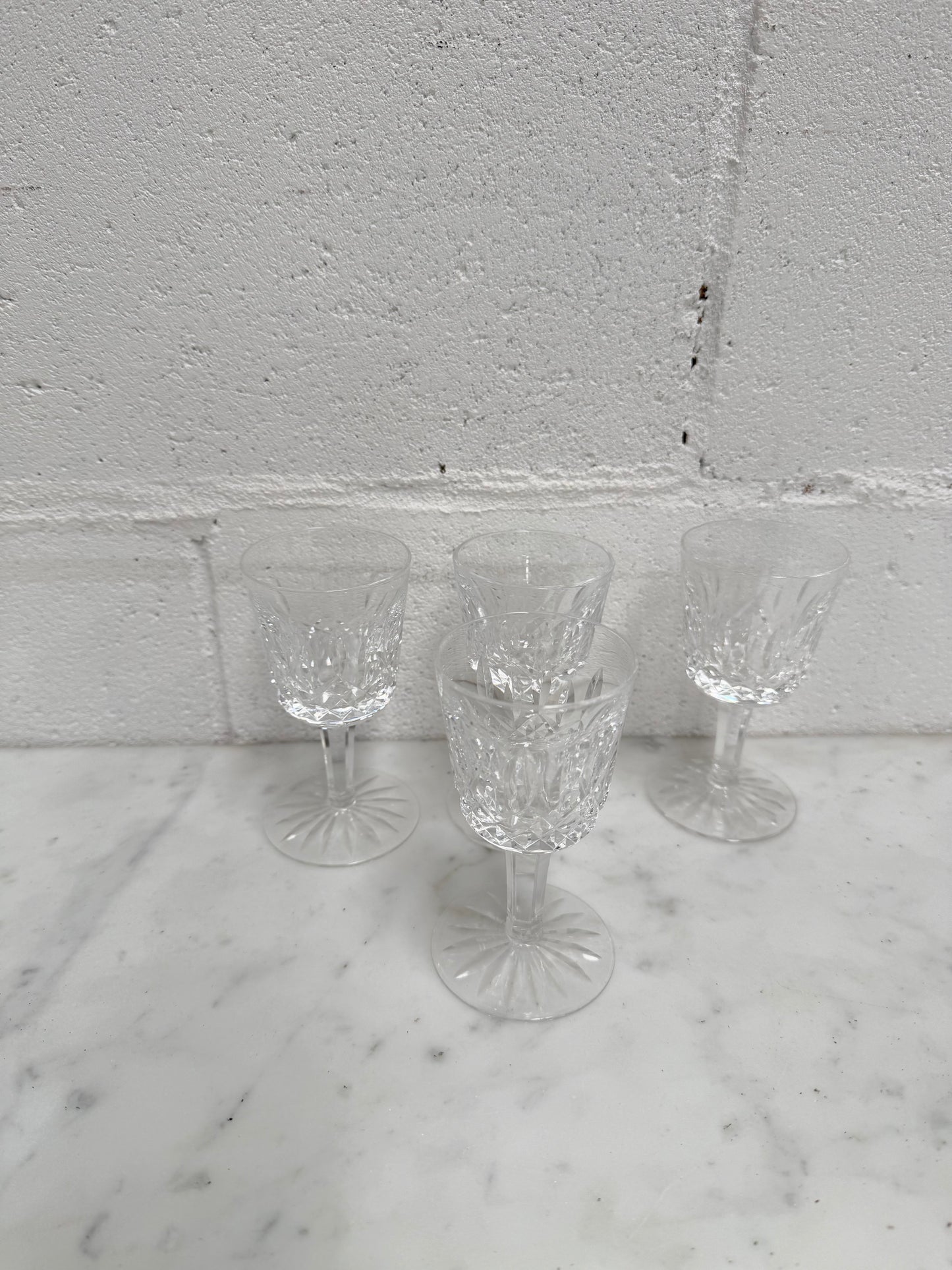 Set of 4 Vintage Waterford Crystal Sherry/Port Glasses Lismore Pattern