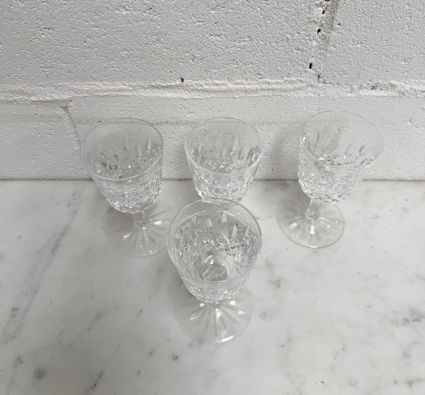 Set of 4 Vintage Waterford Crystal Sherry/Port Glasses Lismore Pattern