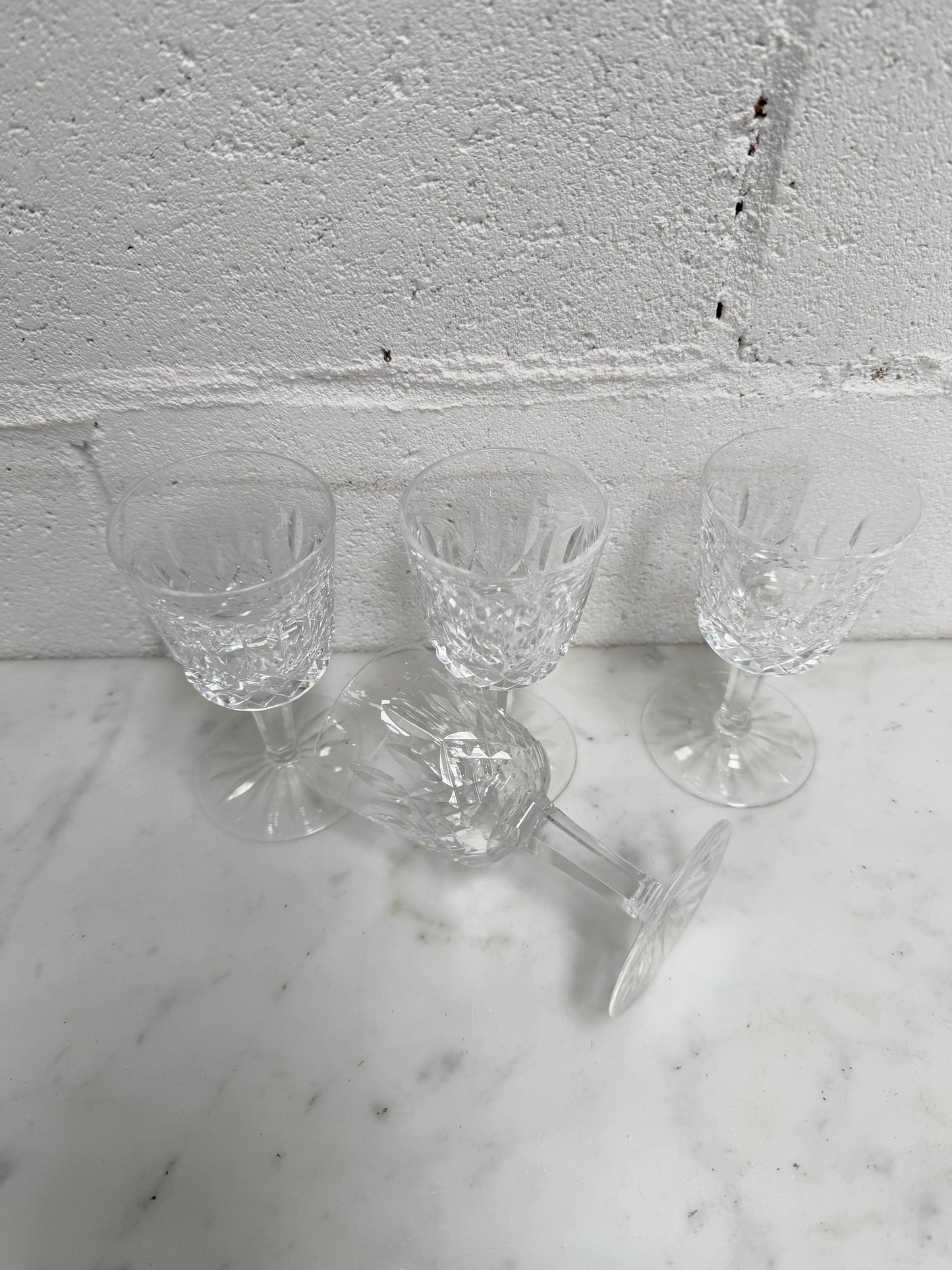 Set of 4 Vintage Waterford Crystal Sherry/Port Glasses Lismore Pattern