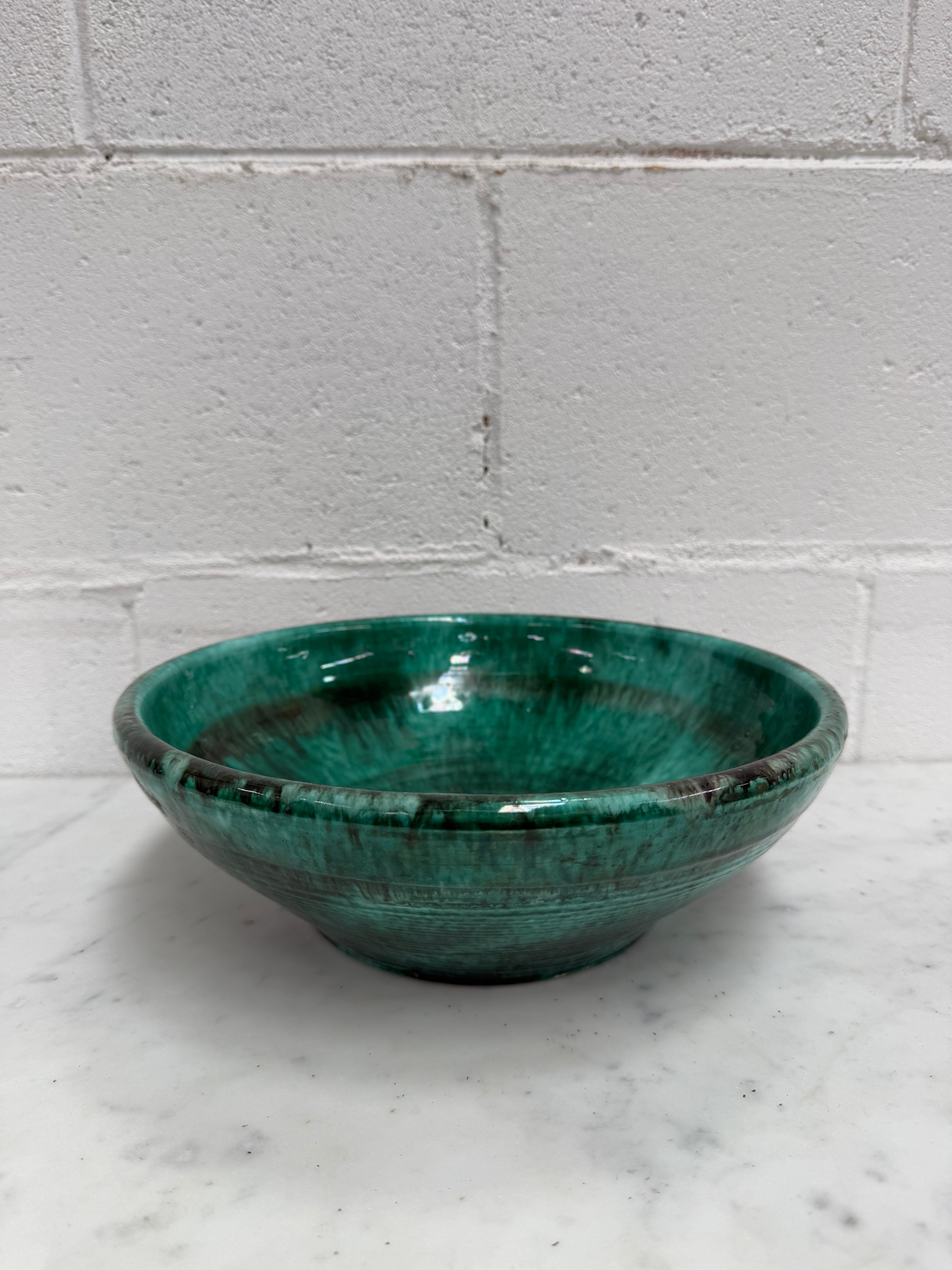 Majolica Green Glazed Bowl