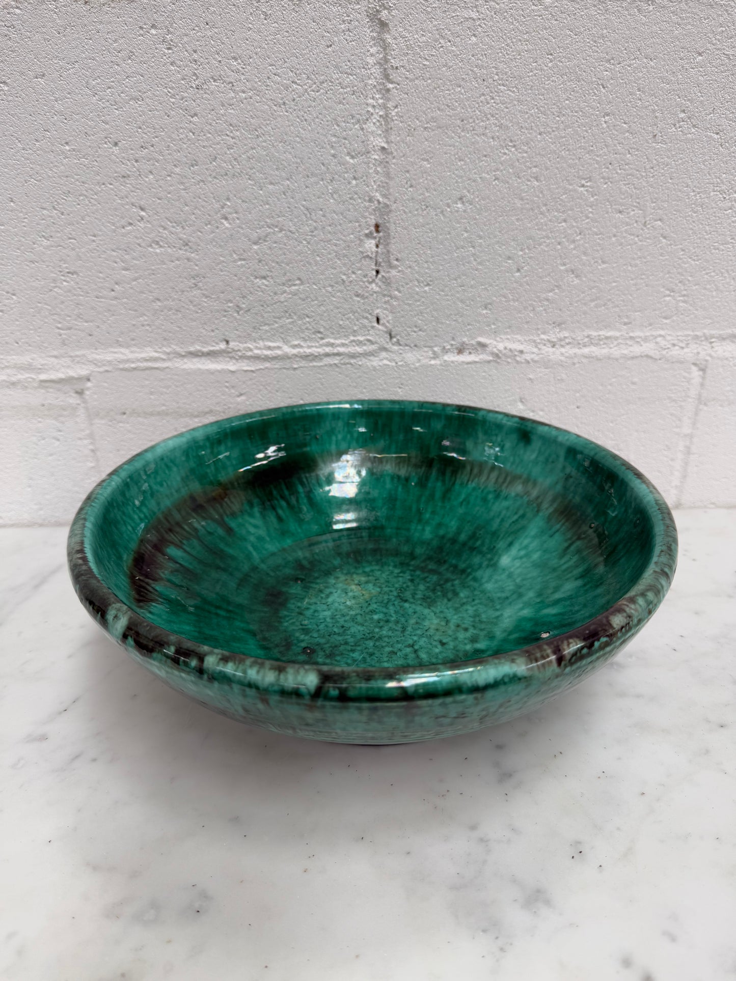 Majolica Green Glazed Bowl