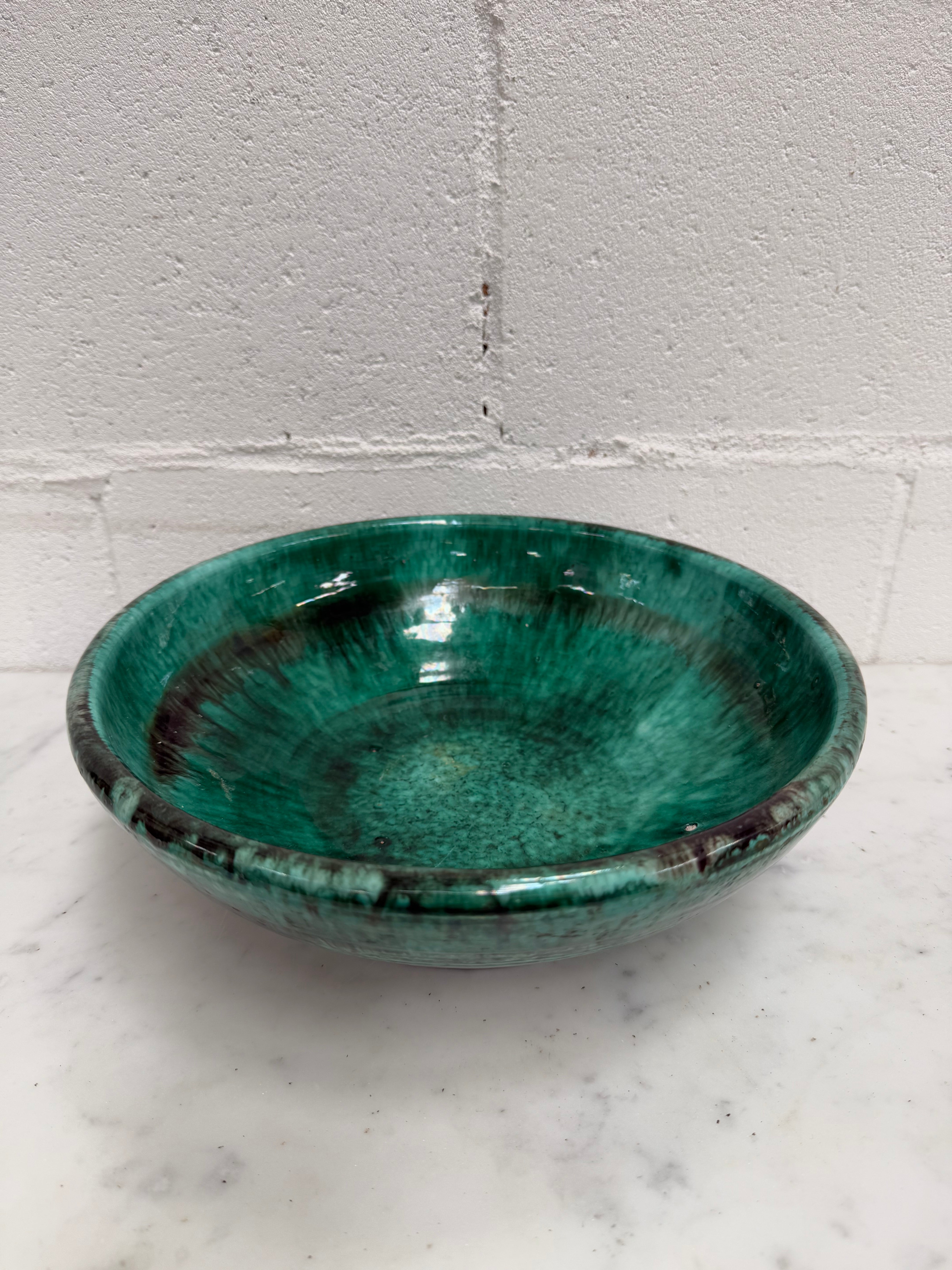 Majolica Green Glazed Bowl | Antique & Vintage | Moonee Ponds Antiques | Australia Wide Delivery