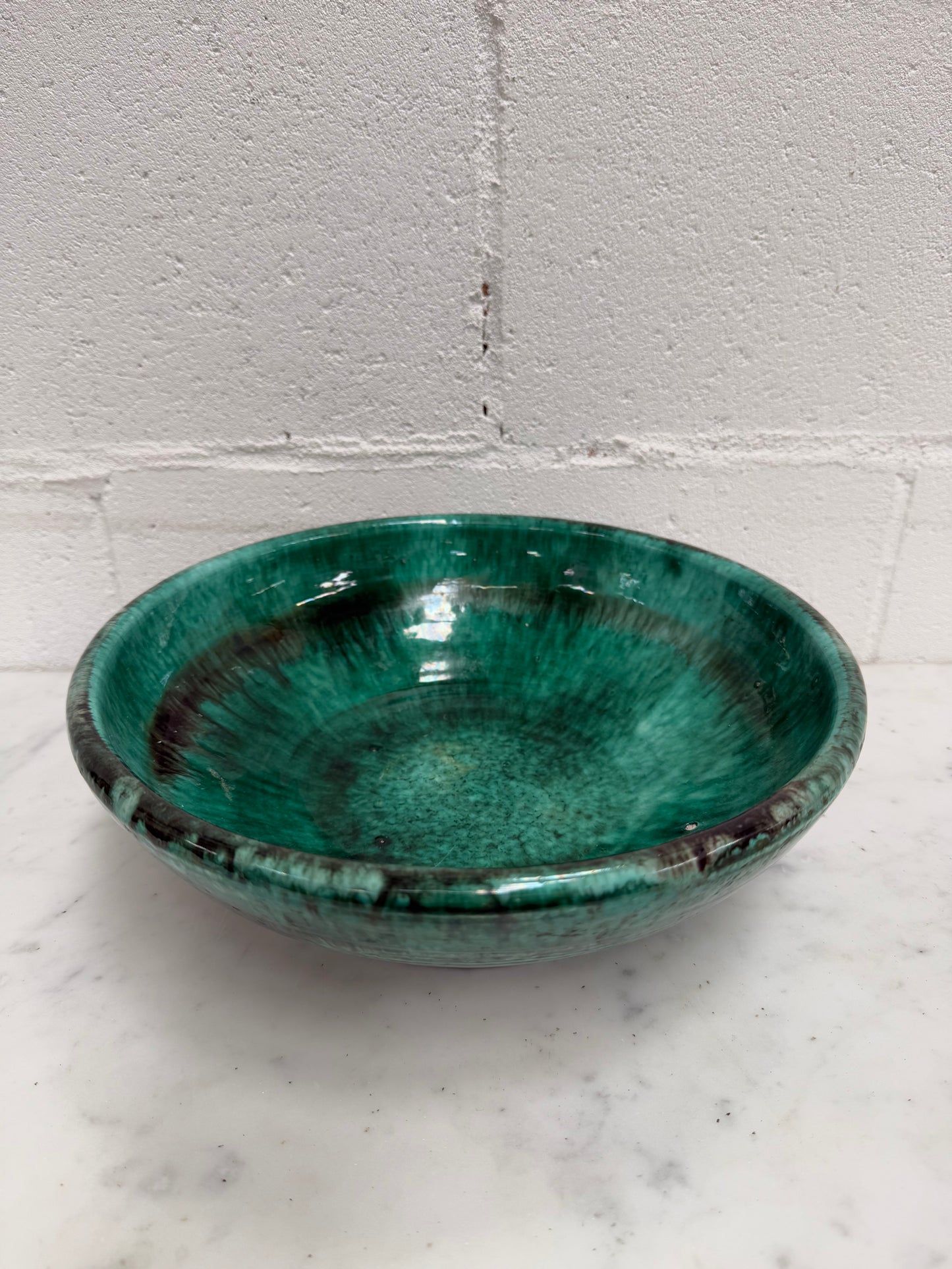 Majolica Green Glazed Bowl