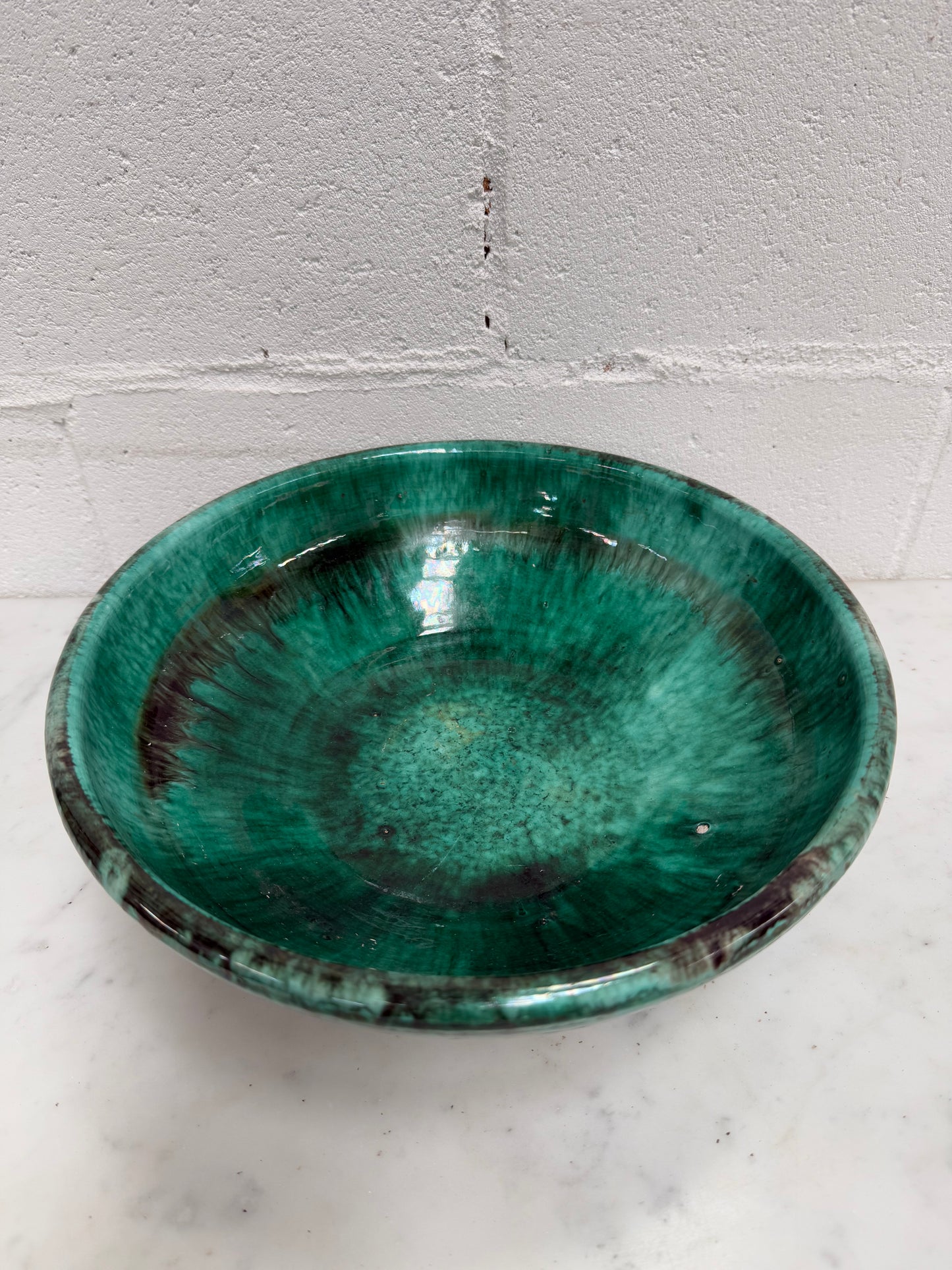 Majolica Green Glazed Bowl