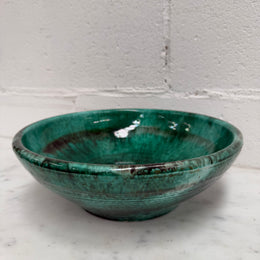 Majolica Green Glazed Bowl
