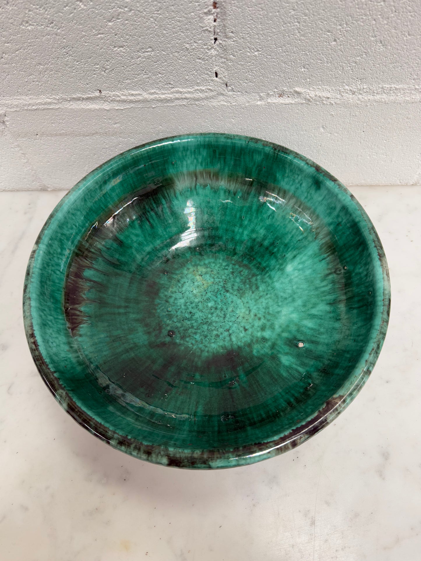 Majolica Green Glazed Bowl