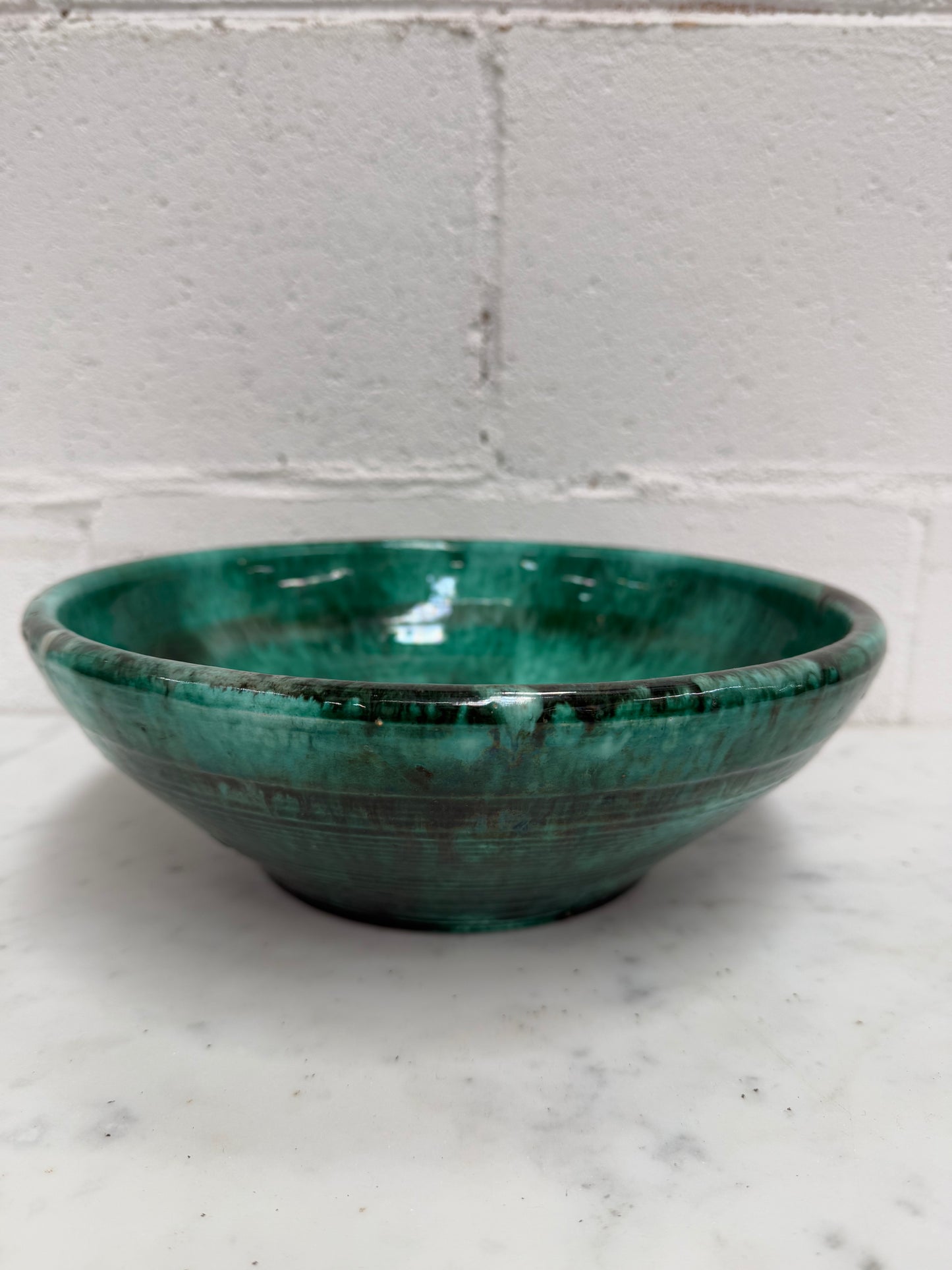 Majolica Green Glazed Bowl