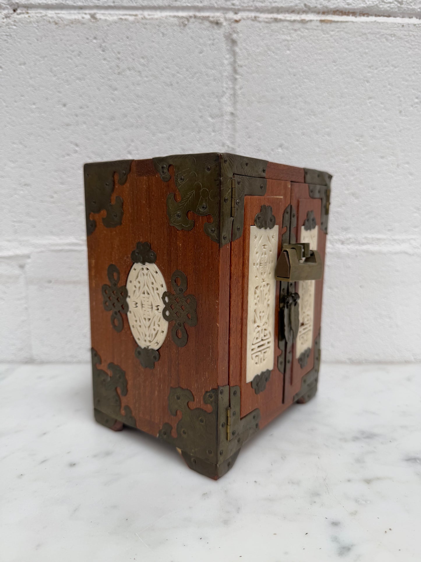 Vintage Chinese Lockable Jewellery Box