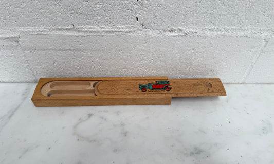 Vintage Silky Oak Wooden Pencil Case