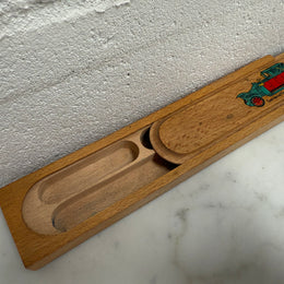 Vintage Silky Oak Wooden Pencil Case