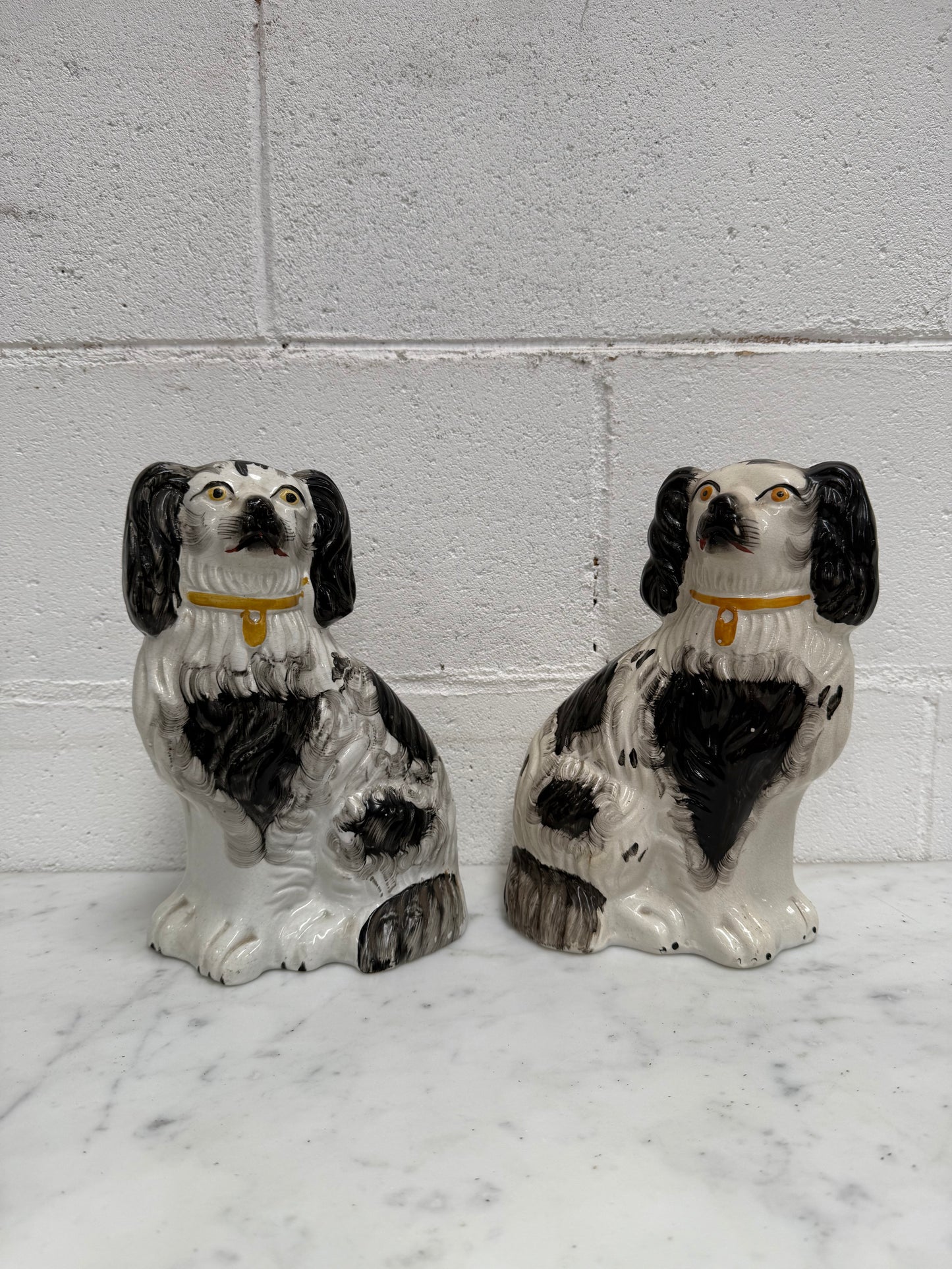 Pair of Victorian Mantle Spaniel Statues