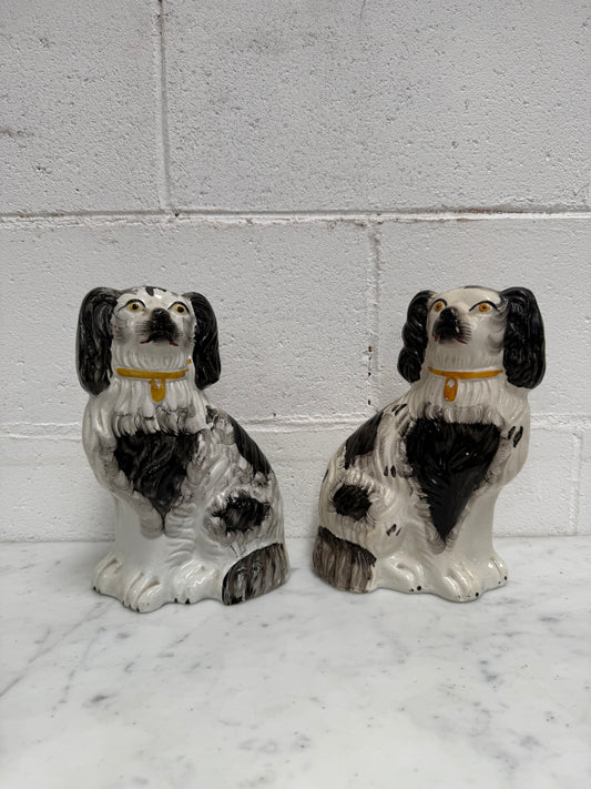 Pair of Victorian Mantle Spaniel Statues