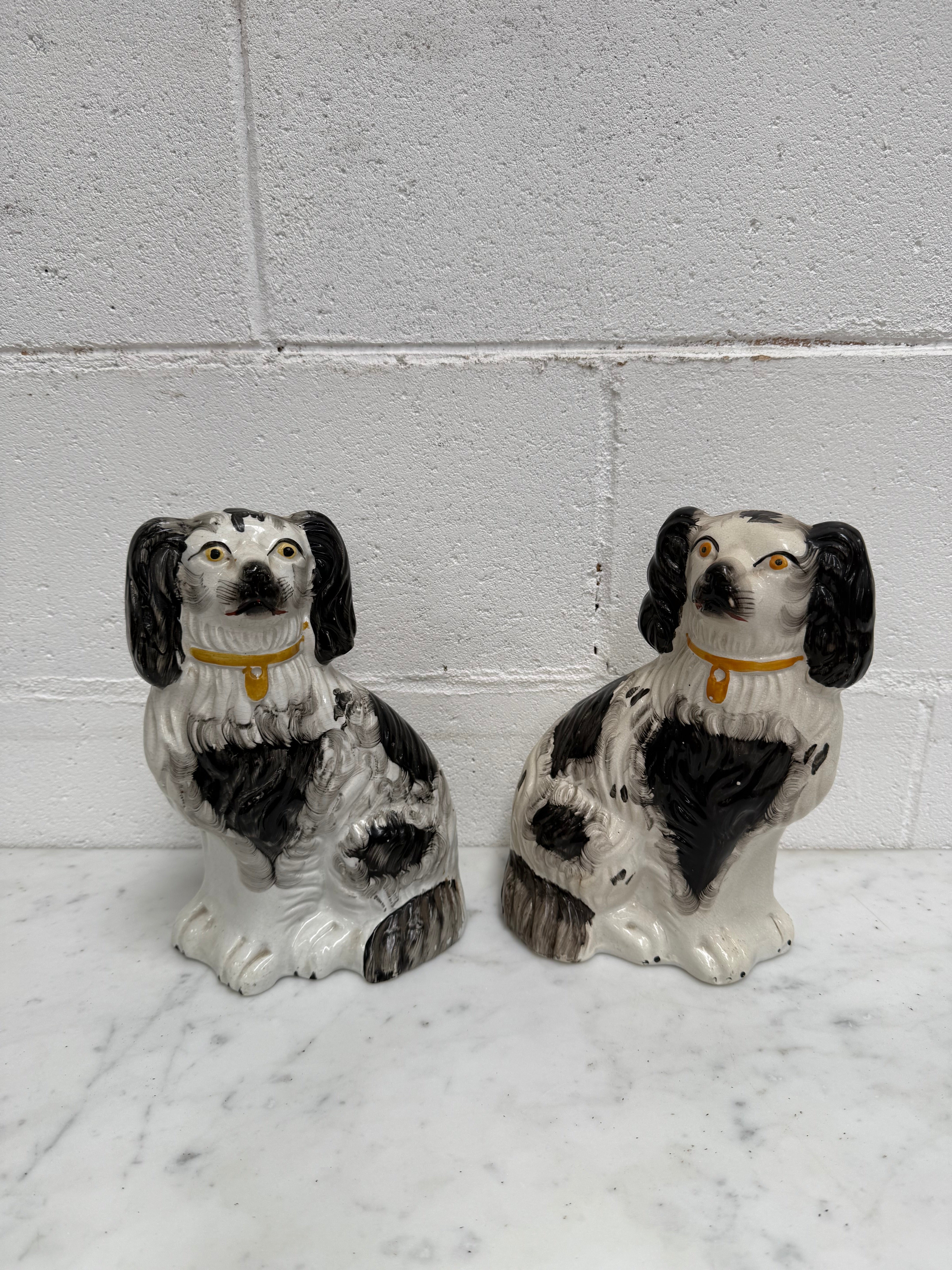 Pair of Victorian Mantle Spaniel Statues | Antique & Vintage | Moonee Ponds Antiques | Australia Wide Delivery