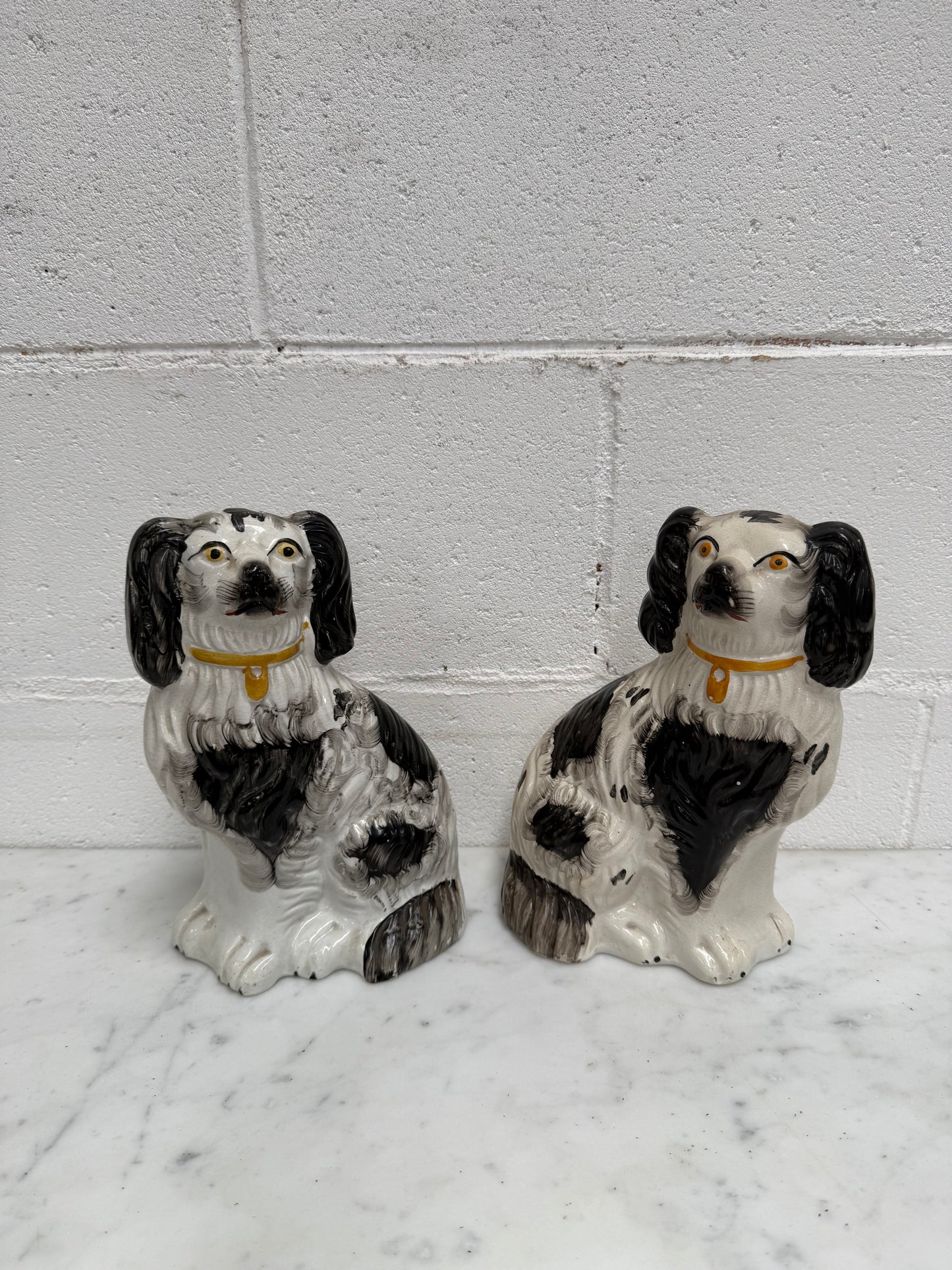 Pair of Victorian Mantle Spaniel Statues