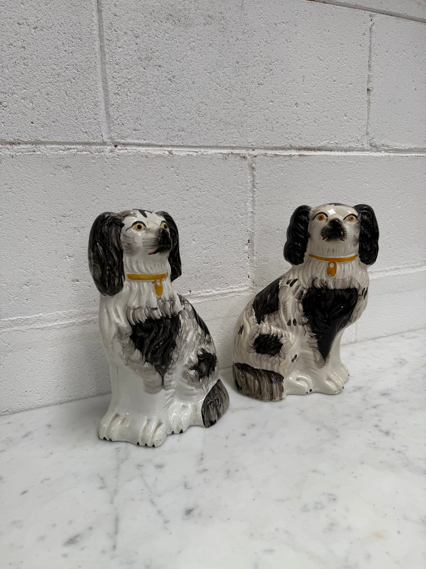 Pair of Victorian Mantle Spaniel Statues