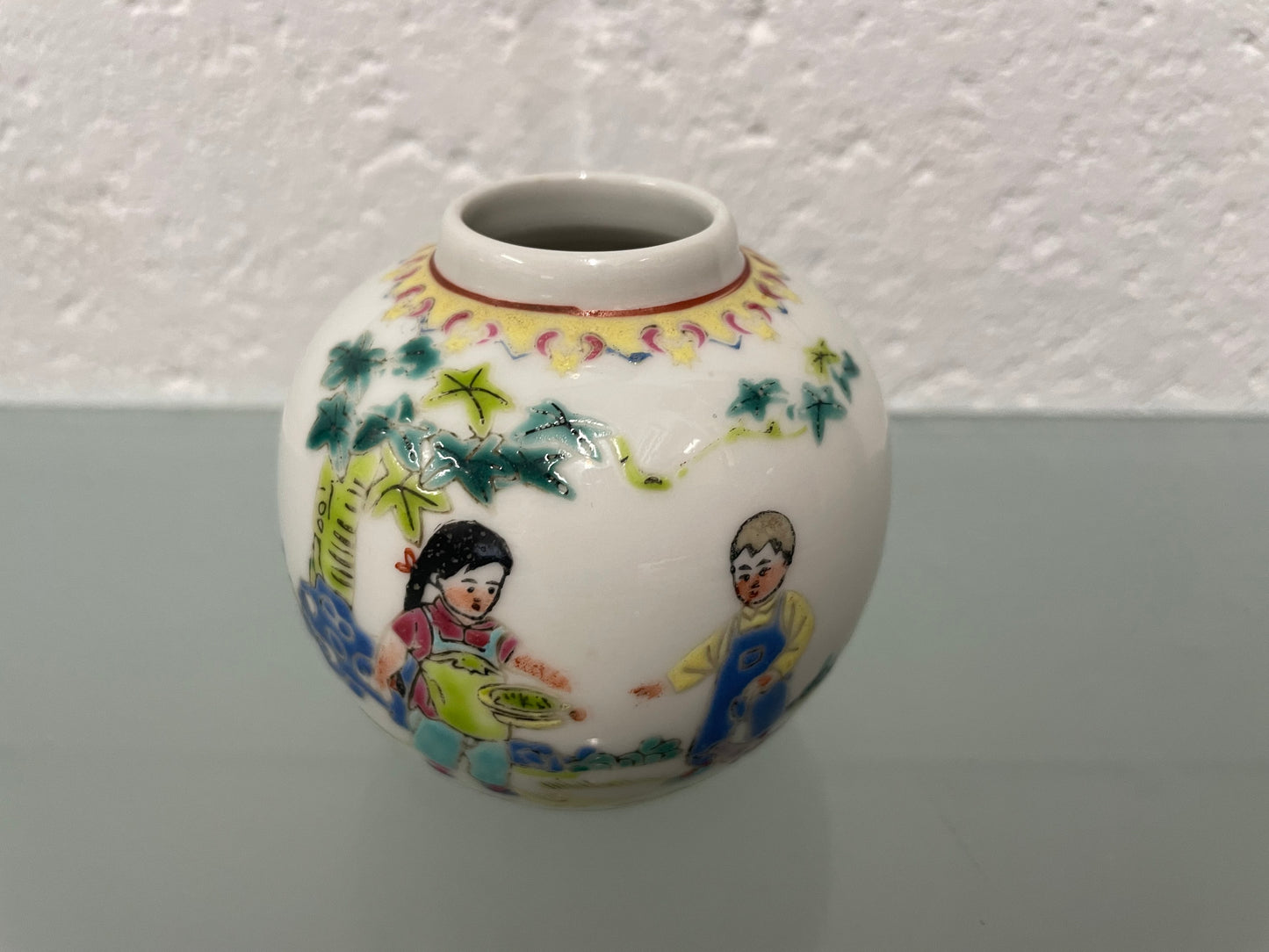 Vintage Miniature Hand Painted Chinese Pot