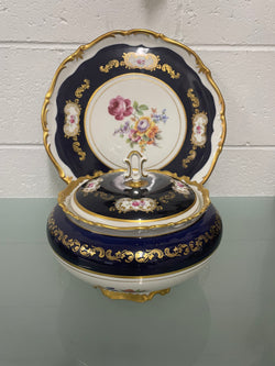 Reichenbach Baroque Cobalt Blue Serving Tray & Tureen | Antique & Vintage | Moonee Ponds Antiques | Australia Wide Delivery