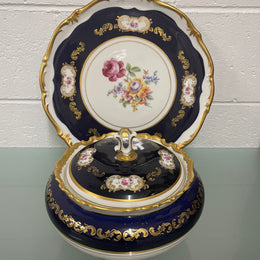 Reichenbach Baroque Cobalt Blue Serving Tray & Tureen