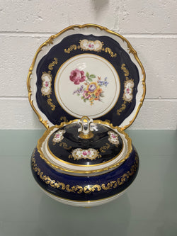 Reichenbach Baroque Cobalt Blue Serving Tray & Tureen | Antique & Vintage | Moonee Ponds Antiques | Australia Wide Delivery