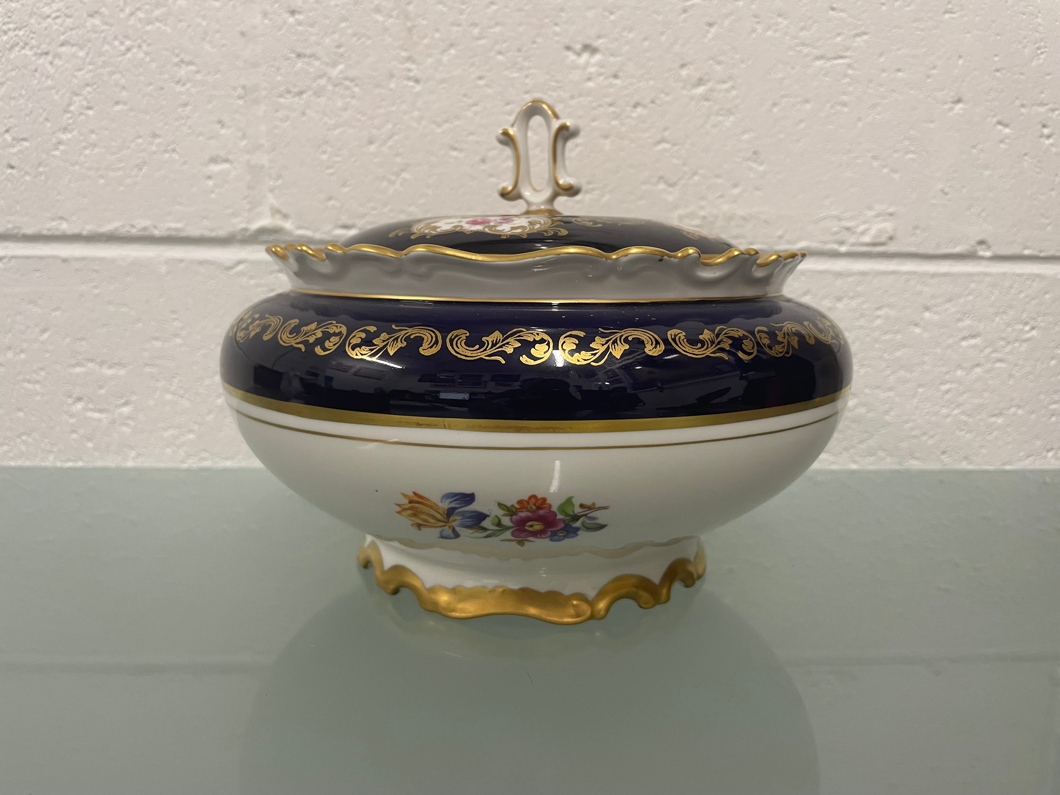 Reichenbach Baroque Cobalt Blue Serving Tray & Tureen | Antique & Vintage | Moonee Ponds Antiques | Australia Wide Delivery
