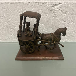 Charming antique Indian brass horse, cart and rider. In good original condition. Please see photos as they form part of the description.