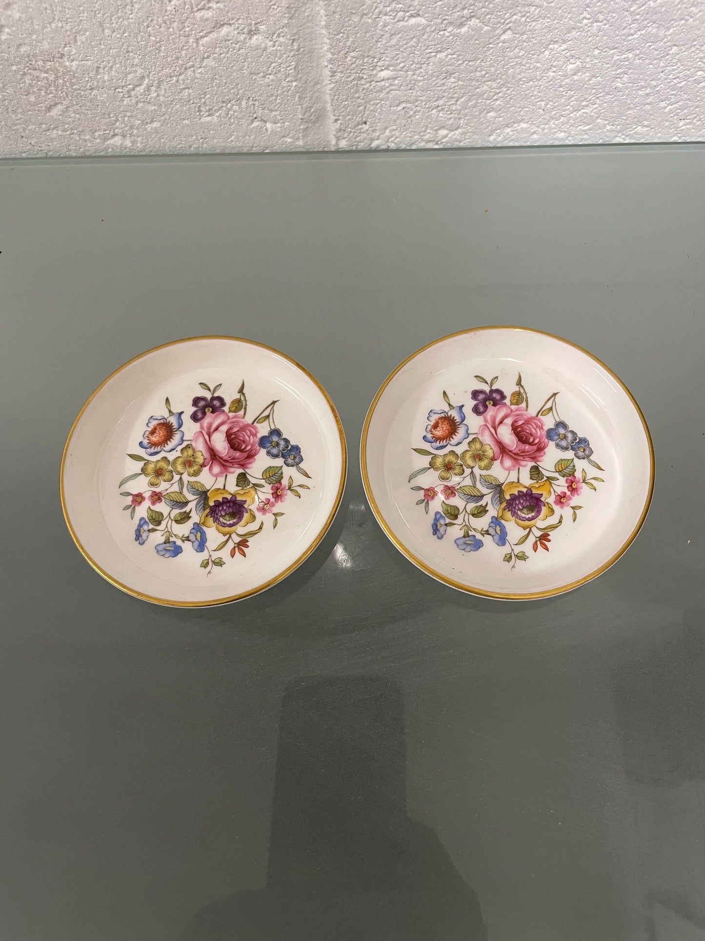 Pair of Royal Worcester trinket dishes with delightful floral pattern. Please see photos as they help form part of the description.