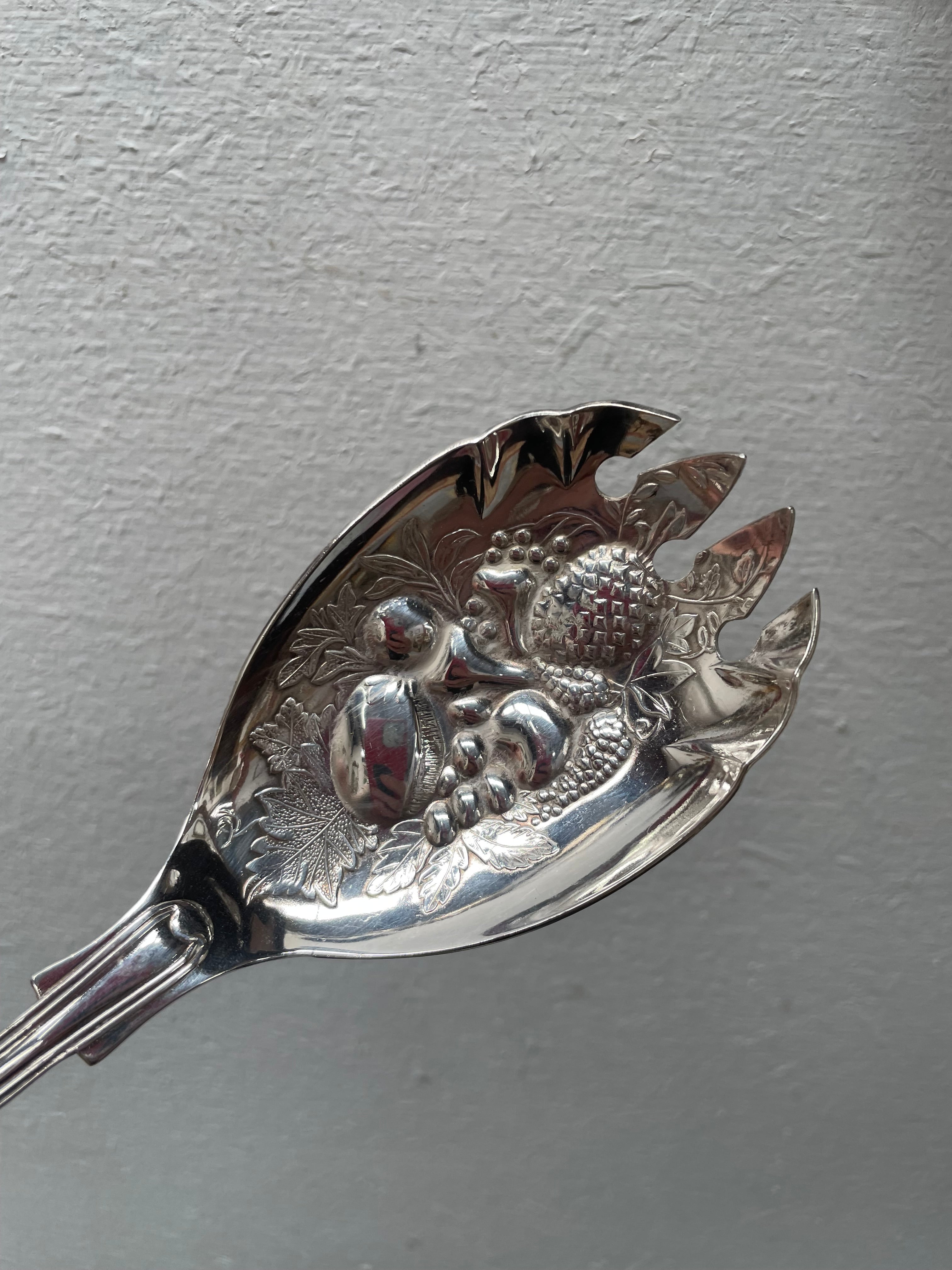 Pair of Silver Plated Berry Serving Spoons | Antique & Vintage | Moonee Ponds Antiques | Australia Wide Delivery