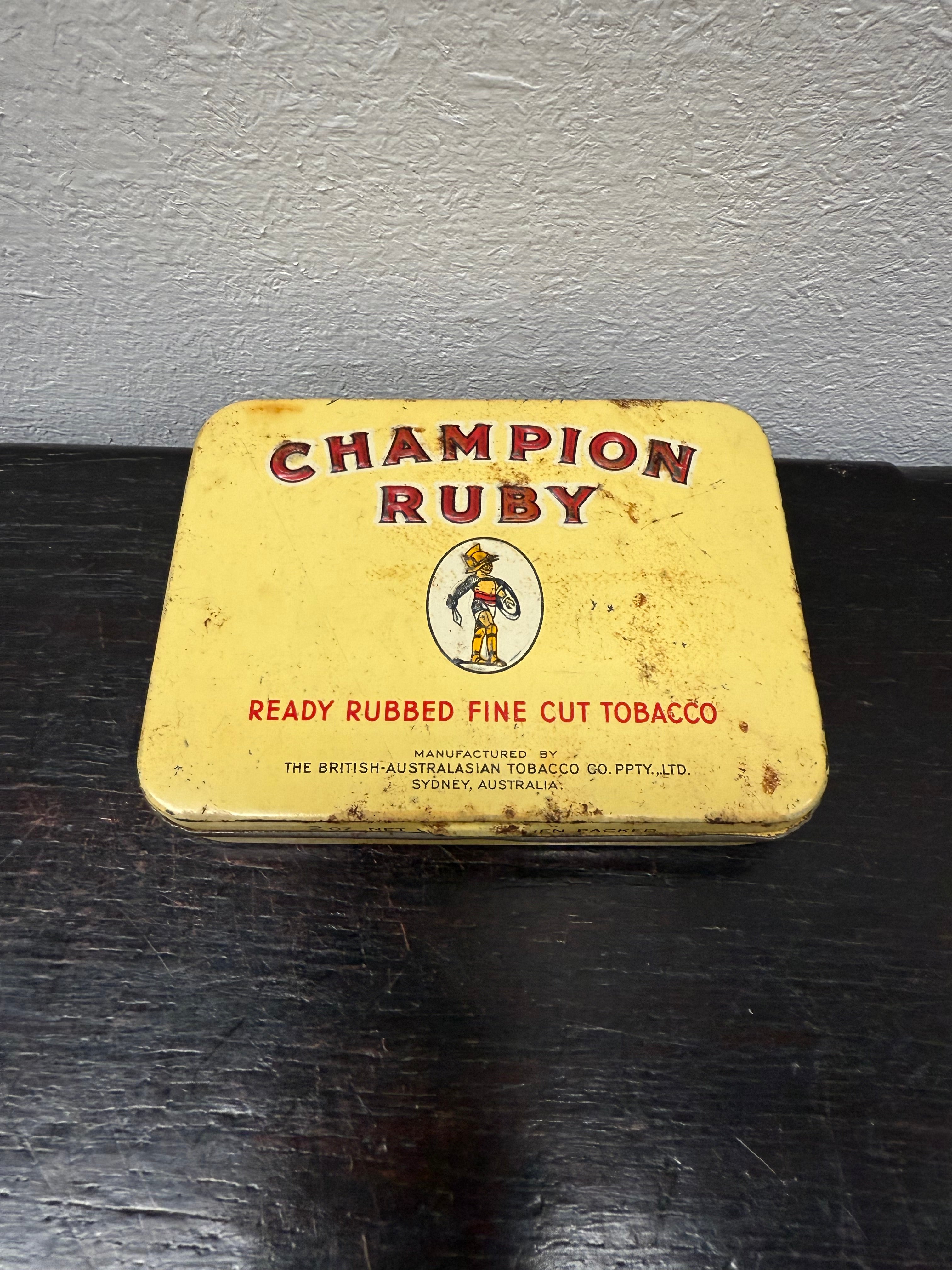 Champion Ruby 202 Australian Tobacco Tin