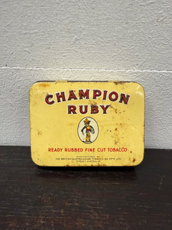 champion ruby tobacco TIN; TOBACCO, Champion Ruby 202 Australian Tobacco