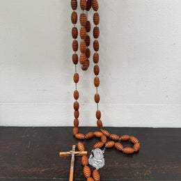 Large Vintage Wooden Wall Rosary Beads