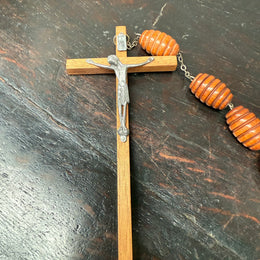 Large Vintage Wooden Wall Rosary Beads