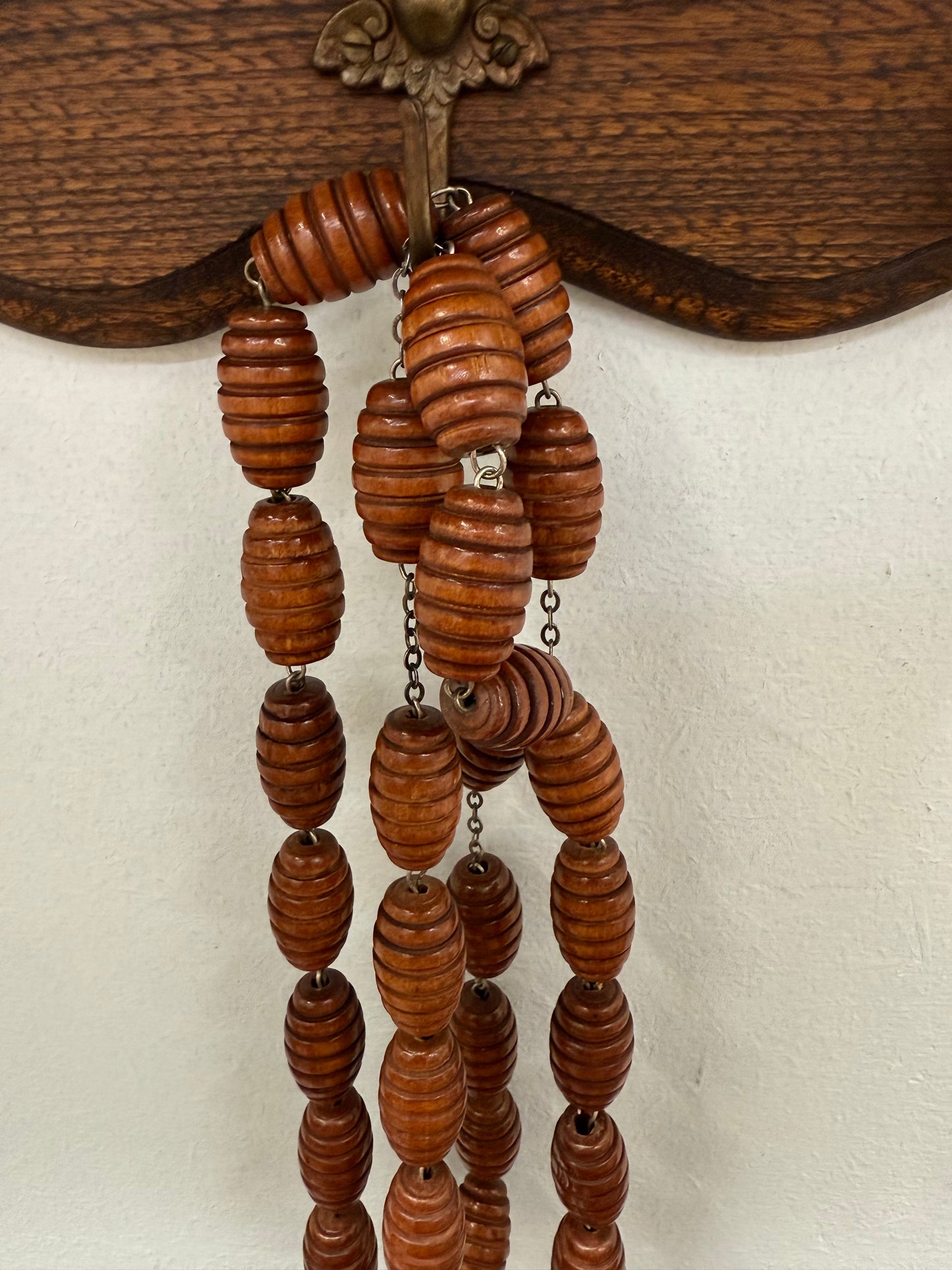 Large Vintage Wooden Wall Rosary Beads